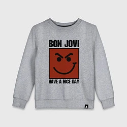 Свитшот хлопковый детский Bon Jovi: Have a nice day, цвет: меланж