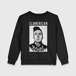 Свитшот хлопковый детский Slumerican IV: Yelawolf, цвет: черный