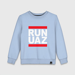 Свитшот хлопковый детский Run UAZ, цвет: мягкое небо