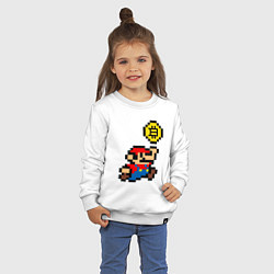 Свитшот хлопковый детский Mario Bitcoin, цвет: белый — фото 2