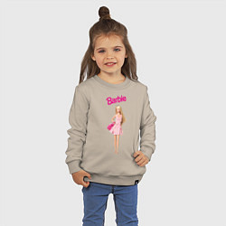 Свитшот хлопковый детский Барби на прогулке, цвет: миндальный — фото 2