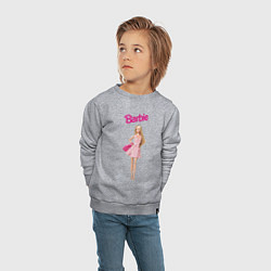 Свитшот хлопковый детский Барби на прогулке, цвет: меланж — фото 2