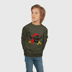 Свитшот хлопковый детский Пиратская футболка, цвет: хаки — фото 2