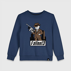 Свитшот хлопковый детский Fallout Man with gun, цвет: тёмно-синий