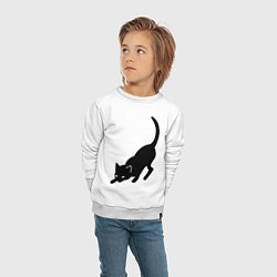 Свитшот хлопковый детский ЧернаяБелая кошечка, цвет: белый — фото 2