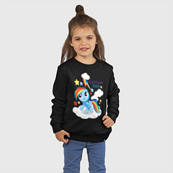 Свитшот хлопковый детский Rainbow Dash, цвет: черный — фото 2