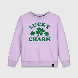 Свитшот хлопковый детский Lucky charm - клевер, цвет: лаванда