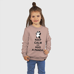 Свитшот хлопковый детский Keep Calm & Hug A Panda, цвет: пыльно-розовый — фото 2