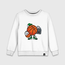 Свитшот хлопковый детский Hip Hop Basketball, цвет: белый