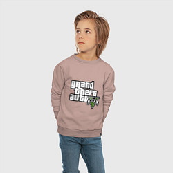 Свитшот хлопковый детский GTA Five, цвет: пыльно-розовый — фото 2
