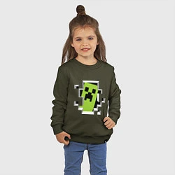 Свитшот хлопковый детский Crash Minecraft, цвет: хаки — фото 2