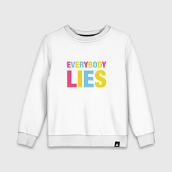 Свитшот хлопковый детский Everybody Lies, цвет: белый