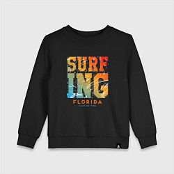 Свитшот хлопковый детский Surfing Florida цвета черный — фото 1