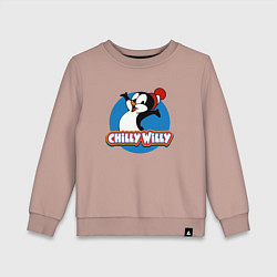 Свитшот хлопковый детский Chilly Willy, цвет: пыльно-розовый