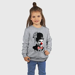 Свитшот хлопковый детский Чарли Чаплин клоун, цвет: меланж — фото 2
