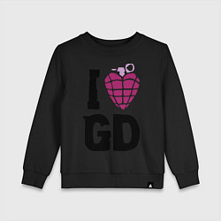 Свитшот хлопковый детский I love GD, цвет: черный