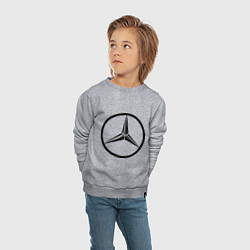 Свитшот хлопковый детский Mercedes-Benz logo, цвет: меланж — фото 2