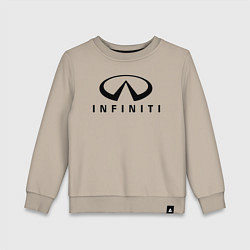 Свитшот хлопковый детский Infiniti logo, цвет: миндальный