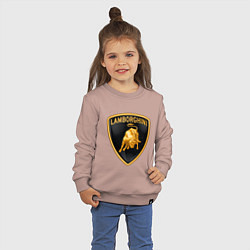 Свитшот хлопковый детский Lamborghini logo, цвет: пыльно-розовый — фото 2