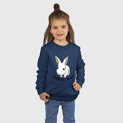 Свитшот хлопковый детский Rabbit: follow me, цвет: тёмно-синий — фото 2