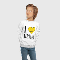 Свитшот хлопковый детский I love Nirvana, цвет: белый — фото 2