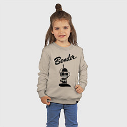 Свитшот хлопковый детский Bender monochrome, цвет: миндальный — фото 2