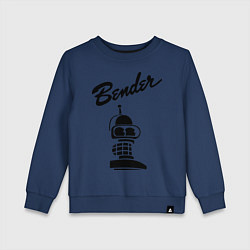 Свитшот хлопковый детский Bender monochrome, цвет: тёмно-синий
