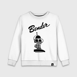 Свитшот хлопковый детский Bender monochrome, цвет: белый