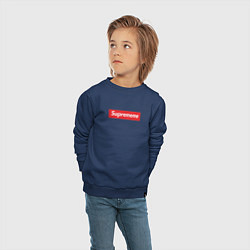 Свитшот хлопковый детский Suprememe, цвет: тёмно-синий — фото 2