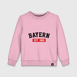 Свитшот хлопковый детский FC Bayern Est. 1900, цвет: светло-розовый