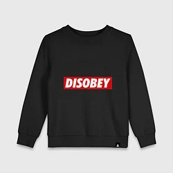 Свитшот хлопковый детский Disobey, цвет: черный