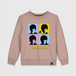 Свитшот хлопковый детский The Beatles: pop-art, цвет: пыльно-розовый