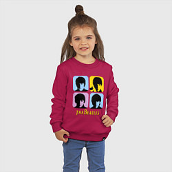 Свитшот хлопковый детский The Beatles: pop-art, цвет: маджента — фото 2