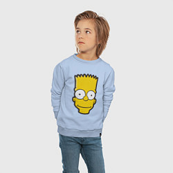 Свитшот хлопковый детский Довольный Барт, цвет: мягкое небо — фото 2