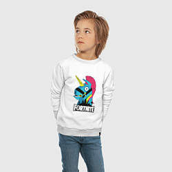 Свитшот хлопковый детский Fortnite Unicorn, цвет: белый — фото 2