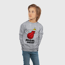 Свитшот хлопковый детский Miami Heat-logo, цвет: меланж — фото 2