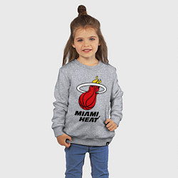Свитшот хлопковый детский Miami Heat-logo, цвет: меланж — фото 2