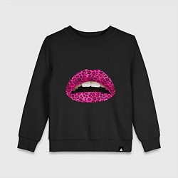 Детский свитшот Pink leopard lips