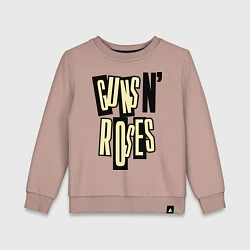 Свитшот хлопковый детский Guns n Roses: cream, цвет: пыльно-розовый