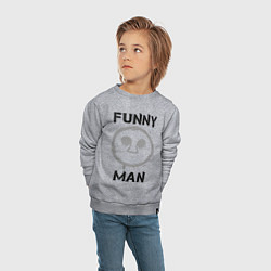 Свитшот хлопковый детский HU: Funny Man, цвет: меланж — фото 2