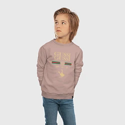 Свитшот хлопковый детский GUSSI GUSSI Fashion, цвет: пыльно-розовый — фото 2