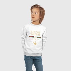 Свитшот хлопковый детский GUSSI GUSSI Fashion, цвет: белый — фото 2