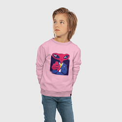 Свитшот хлопковый детский Пришелец Босс, цвет: светло-розовый — фото 2