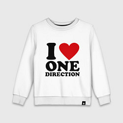 Свитшот хлопковый детский I love one direction, цвет: белый