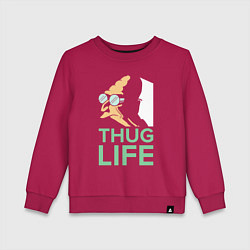 Свитшот хлопковый детский Zoidberg: Thug Life, цвет: маджента