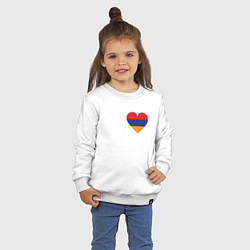 Свитшот хлопковый детский Love Armenia, цвет: белый — фото 2