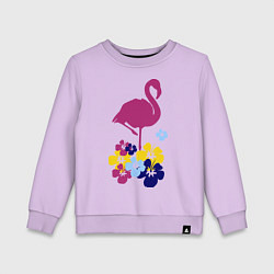 Свитшот хлопковый детский Фиолетовый фламинго, цвет: лаванда