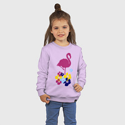 Свитшот хлопковый детский Фиолетовый фламинго, цвет: лаванда — фото 2