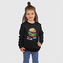 Свитшот хлопковый детский Chef Burger, цвет: черный — фото 2