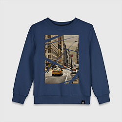 Свитшот хлопковый детский NY Taxi, цвет: тёмно-синий